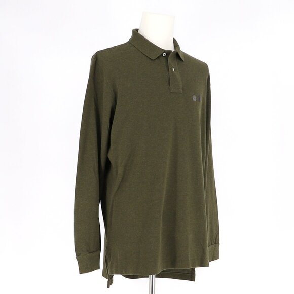 NWT POLO RALPH LAUREN Men's Mesh Long-Sleeve Polo Shirt Green Heather Size XL - Picture 4 of 9